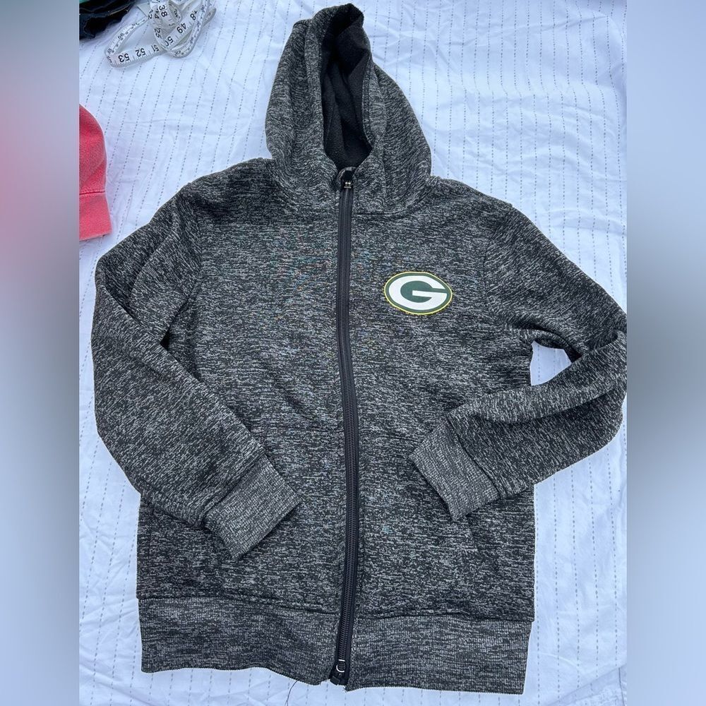 Boys NFL Green Bay Packers Zip Up Hoodie Sweatshirt
